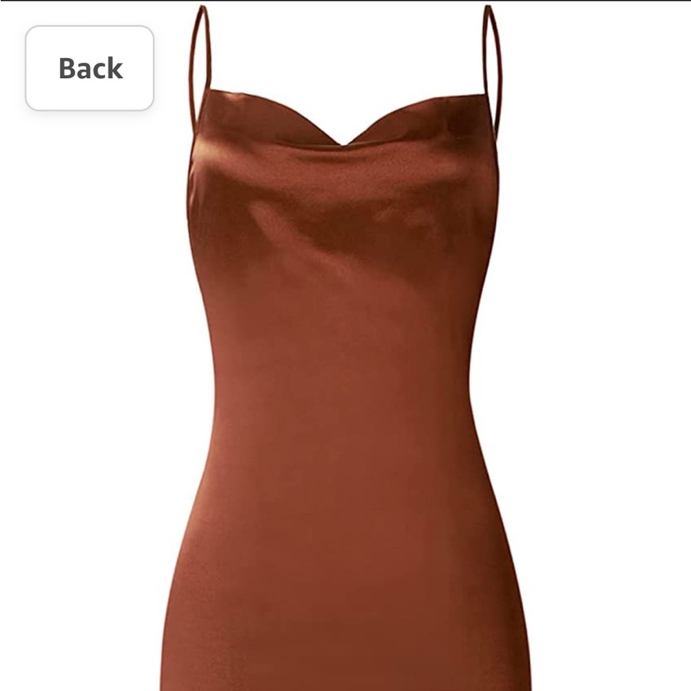 Beautiful midi dress in an autumn brown